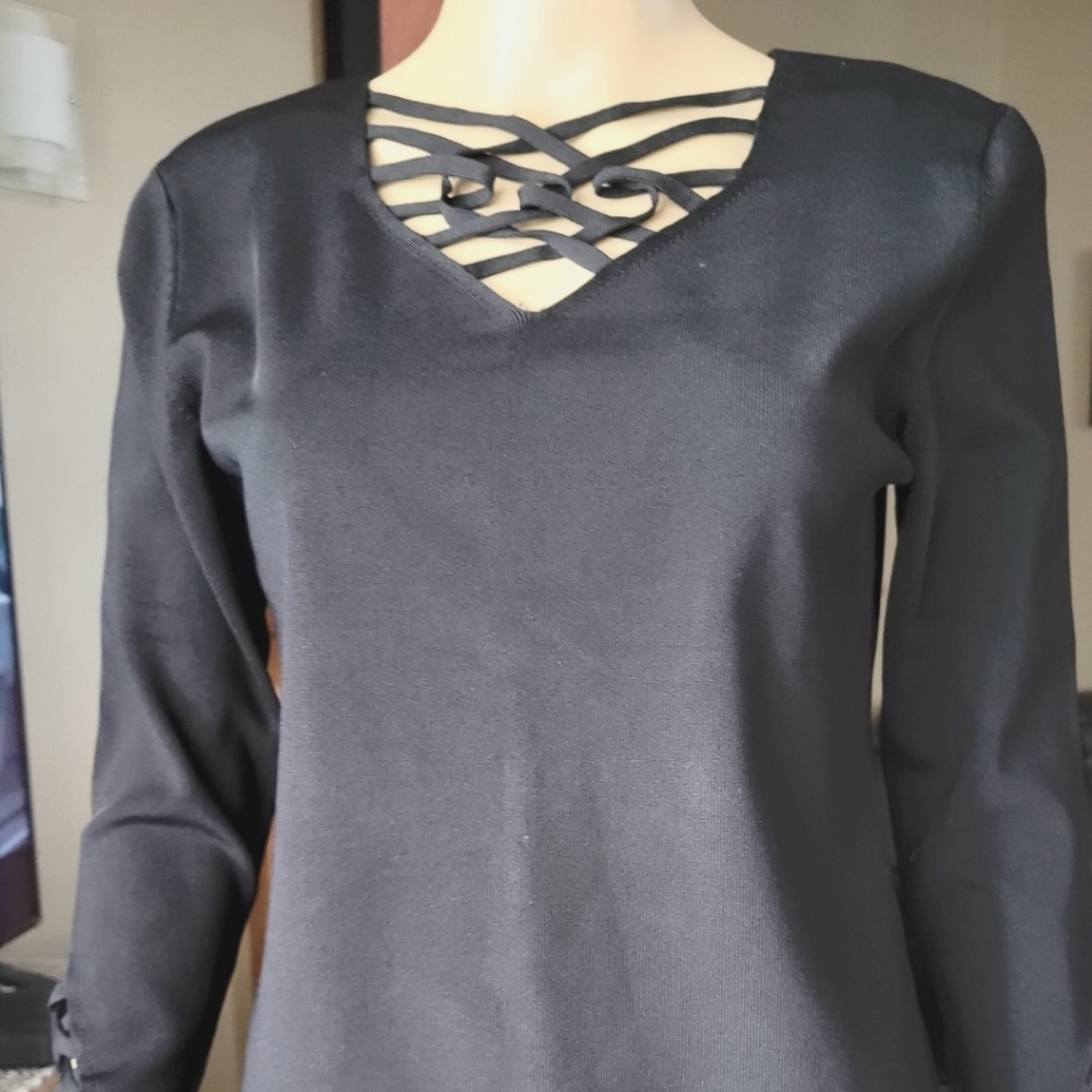 Chic Black Long Sleeve Top